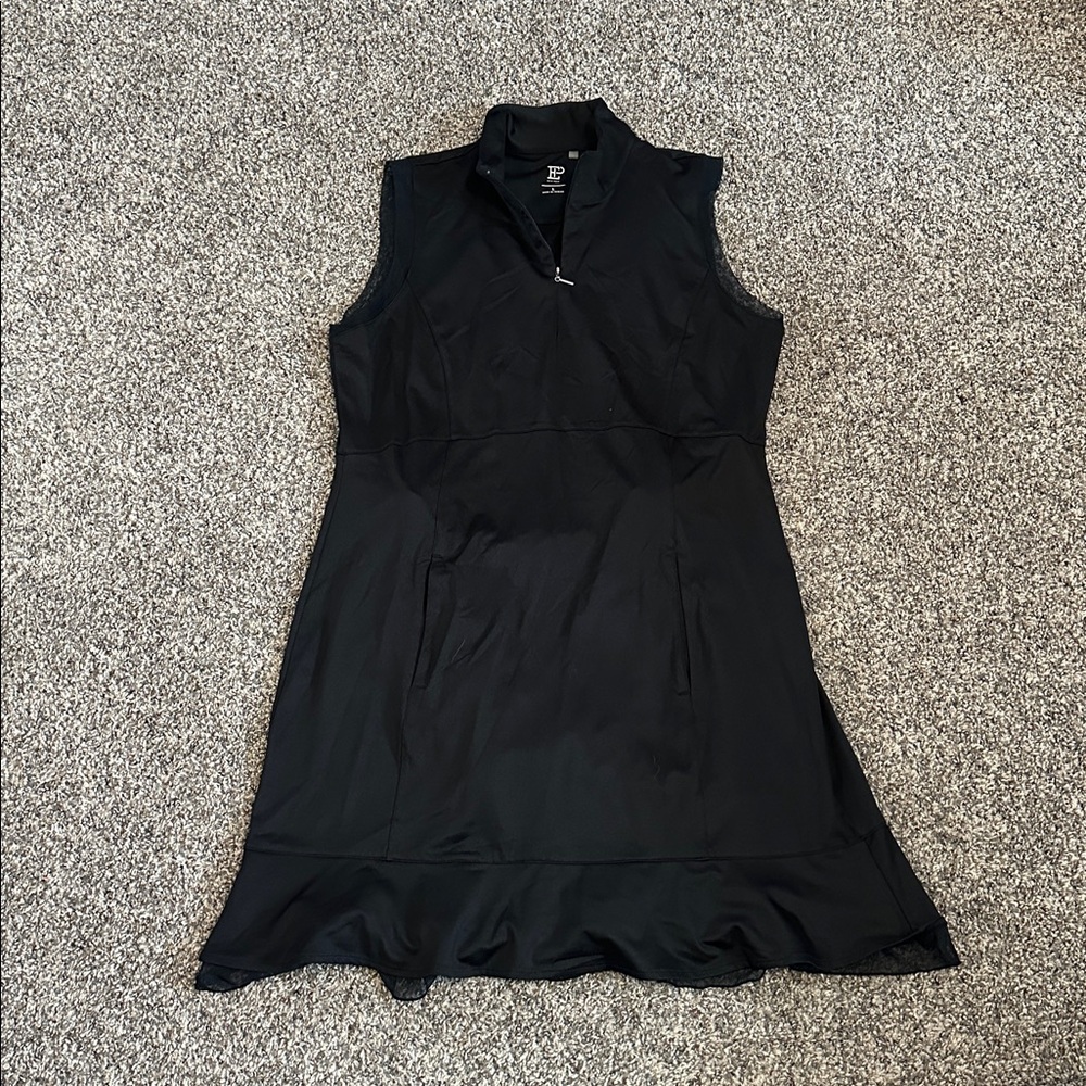 EP New York Women's Dress Golf Jersey Sleeveless Black Dress Built in shorts